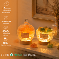 Diffuseur d'aromathérapie en pierre sans feu, diffuseur d'air, souvenir, lampe de nuit de table, décoration, pierre de sel d'orange naturelle