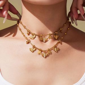 Collar con Colgante de Insecto de Circonita Cúbica y Cadena de Acero Inoxidable, Joyería para Mujer para Fiestas, Bodas y Regalos - Product Image 5