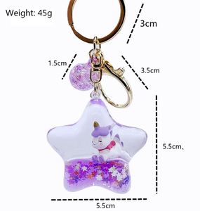 Creative Acrylic Liquid Keychain Unicorn Daisy <b>Floating</b> Keychain Charm Bag Pendant Kids Gift - Product Image 6