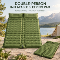 Matelas de couchage gonflable double, épais, en nylon TPU, avec pompe externe, portable, pour le camping et la sieste