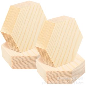 Hexagonal Pine <b>Wood</b> <b>Blocks</b> 5x4.4x2 Cm Natural Color For DIY Handicrafts Painting Projects - Product Image 1