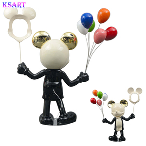 Suministros baratos y artesanías <span class=keywords><strong>de</strong></span> resina <span class=keywords><strong>de</strong></span> fibra <span class=keywords><strong>de</strong></span> vidrio colorido <span class=keywords><strong>Mickey</strong></span> Mouse sculpture mouse statue with globos - Product Image 6