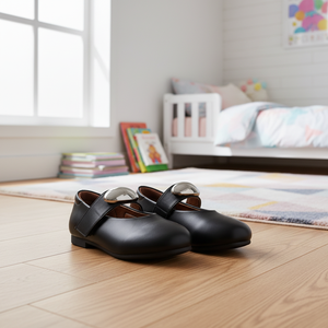 OZKIZ Korean <b>Kids</b> Premium Leather Dress Shoes PD14 Girls 2-6 Years Spring/Fall Children's Fashion with Buckle Detail Wholesale - Product Image 2