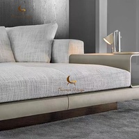 Canapé italien Connery Design Canapé d'angle en coton et lin Luxe Minimaliste Rond