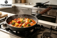 Ensemble de casseroles en aluminium durable avec couvercle en verre, compatible induction et gaz, marmite de 28 cm, équipement de cuisine de qualité professionnelle