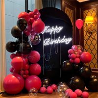Ensemble de chaînes de ballons noirs et rouges pour la décoration de fête