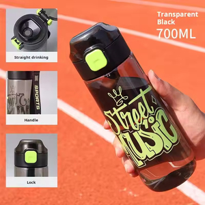 <b>Reusable</b> Water Bottle Plastic Sports Water Bottle Space-themed <b>Cup</b> with Handle and Lid - Product Image 3