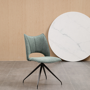 Sedie da Pranzo Curve Gialle Economiche, Design Nordico di Lusso, Elegante <span class=keywords><strong>Sedia</strong></span> da Sala da Pranzo con Schienale Basso Imbottito in Grigio - Product Image 6