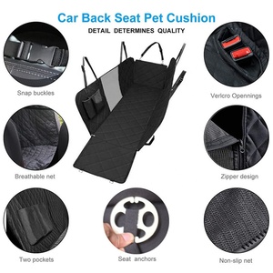 Funda de asiento para mascotas con ventana de malla, hamaca impermeable antideslizante para asiento trasero para perros, Protector de mascotas para asiento trasero de coche con bolsillos - Product Image 6