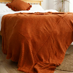 Couverture à carreaux rayée minimaliste salon canapé chambre couverture lit fin bureau sieste couverture - Product Image 3