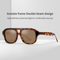 Lunettes de soleil polarisées de haute qualité pour homme, UV400, double pont, logo personnalisé, lunettes en acétate, lunettes de soleil polarisées unisexes pour homme