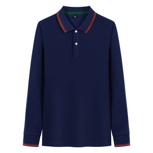 Vente en gros, t-shirt à manches longues par sublimation, logo personnalisé, chemise de golf en tricot à manches longues à séchage rapide 100% coton pour le travail ordinaire des hommes - Product Image 2