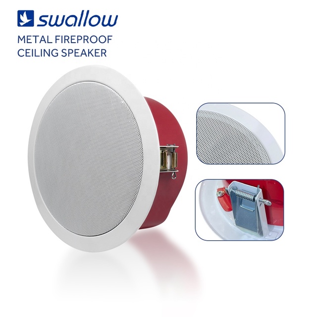 In Ceiling Speaker Metal Fireproof for Business PA Speaker 100V Ceiling Loudspeaker Fire-proof Back Cover Speaker