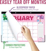 Grand calendrier de bureau Planificateur de bureau Impression personnalisée Calendrier de table 11*17 pouces