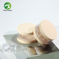 Boîte à maquillage en plastique recyclable avec fond rotatif, distributeur central et compartiments multiples pour poudre libre