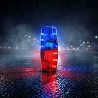 Lampe d'avertissement à LED rechargeable IP65 étanche, réfléchissante, rouge et bleue clignotante, pour gilet de sécurité, à clipser, pour la circulation et la construction