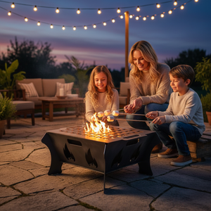 Brasero artisanal en acier Corten - Cheminée extérieure unique à bois <span class=keywords><strong>pour</strong></span> jardin et barbecue - Product Image 2