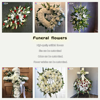 Couronne funéraire blanche LEDA de haute qualité, fleur artificielle, pour hommage funéraire et souvenir
