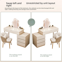 Table de maquillage et de coiffure pour chambre à coucher, style simple et moderne, avec meuble de rangement intégré, style crème, nouveau modèle 2026