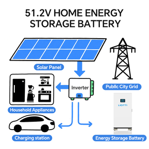 ระบบจัดเก็บพลังงานภายในบ้าน LICITTI แบตเตอรี่ LiFePO4 51.2V 16KWH 300AH ระบบจัดการแบตเตอรี่อัจฉริยะ (Smart BMS) 6000 รอบการใช้งาน แบบพกพา - Product Image 3
