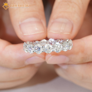 Bague éternelle en or 14 carats Goldleaf avec diamant rond taille brillant de 0,5 à 0,8 carats, pureté DEF VVS-VS, pour mariage, anniversaire, usage quotidien - Product Image 4