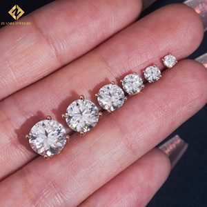 Classic 4 Prongs <b>Earring</b> Top Quality VVS Diamond 10k Solid Gold Solitaire Moissanite <b>Stud</b> <b>Earrings</b> - Product Image 6