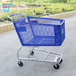 Chariot de supermarché en plastique de style moyen-oriental de 180 L avec 4 roues pivotantes, chariot de courses en plastique de supermarché de 180 L - Product Image 2