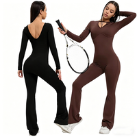 Combinaison de sport moulante 2026 pour femme, séchage rapide, col en V, haute élasticité, idéale pour le yoga et la musculation
