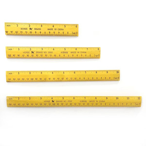 Reglas de Madera Amarillas con Logotipo Personalizado de 15, 20, 25 y 30 cm de Varias Longitudes para Uso Escolar, en el Hogar y en la Oficina - Product Image 1