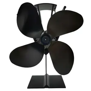 4 bıçakları isı Powered sessiz soba Fan, olmayan elektrikli eko şömine Fan için gaz/pelet/Log/odun yanan sobalar