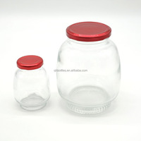 Pot en verre pour épices de 80 ml, 120 ml, 180 ml, 360 ml, 750 ml, pot de conservation alimentaire rond scellé avec couvercle pour nids d'oiseaux et champignons argentés