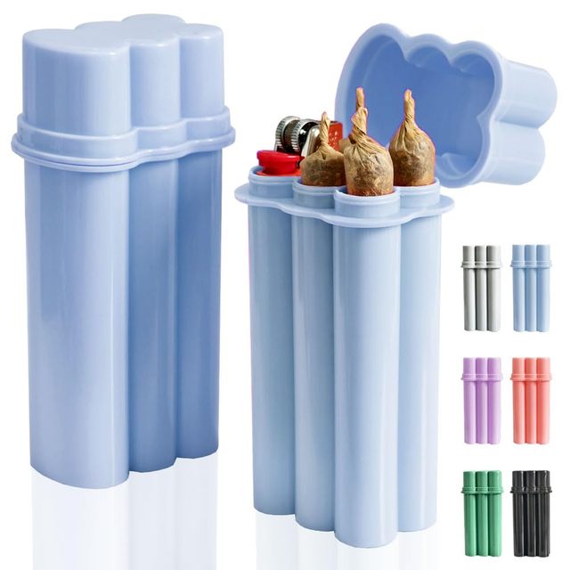 Niche Factory Wholesale Cigarette Silo Smoke Tin Cig Tin Tabac Carrier Portable Flip Top Cigarette Guard and Lighter Combo case