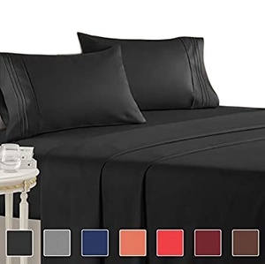 Ensemble de literie de luxe <span class=keywords><strong>noir</strong></span> avec housse de coussin 100% polyester, drap et taies d'oreiller taille King Size – Vente en gros - Product Image 4