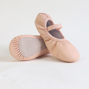 Chaussons <span class=keywords><strong>de</strong></span> <span class=keywords><strong>danse</strong></span> pour enfants Dansoft en <span class=keywords><strong>cuir</strong></span> pleine semelle - Product Image 2