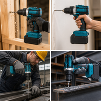 Perceuse-visseuse sans fil 21V robuste avec 2 batteries, mandrin sans clé, couple réglable, ensemble d'outils électriques avec boîte à outils CE RoHS