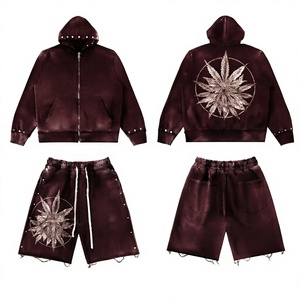 Conjunto Deportivo Personalizado con Logotipo, Chaqueta Ligera de Algodón para Correr, Pantalones Cortos Deportivos con Cierre, Traje Deportivo Transpirable a la Moda - Product Image 1