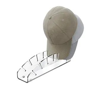 Decorative Acrylic Baseball Hat Display Stand Desktop Acrylic 7 Caps Holder For Home Boutique