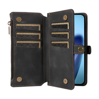 Dompet Kulit PU untuk iPhone 17 Air, 9 Slot Kartu + Kantong Koin Ber-resleting, Penyangga, Pemblokir RFID, 360 °   Perlindungan