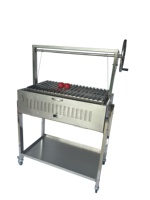Barbecue argentin réglable en hauteur, style Santa Maria, en acier inoxydable, pour la cuisson en extérieur dans le jardin