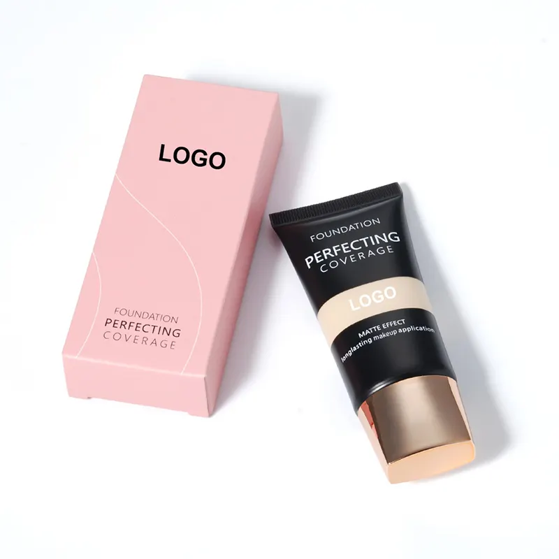 Großhandel Custom Ihr Logo Make-up Vegan Foundation Sonnenschutz Wasserdicht Liquid Female Foundation Creme Puder Verschönern Gesicht machen