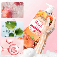Savon liquide pour le corps, gel douche, soin de la peau blanchissant à base de plantes de luxe, parfum pêche, marque privée OEM