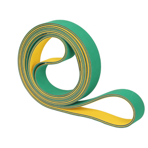Yellow Green <strong>Flat</strong> <strong>Conveyor</strong> <strong>Belt</strong> <strong>Used</strong> for Moving Paper Roll in Circular Motion - Product Image 1