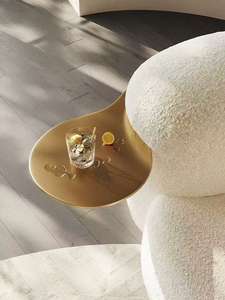 أريكة غرفة المعيشة الحديثة المنحنية النسيج جولة بيضاء أريكة شقة Boucle شبه دائرية - Product Image 3