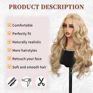 Nuovo arrivo per le donne capelli biondi colore naturale sintetico pizzo <span class=keywords><strong>parrucca</strong></span> anteriore osso diritto <span class=keywords><strong>Afro</strong></span> crespo <span class=keywords><strong>parrucca</strong></span> riccia - Product Image 2