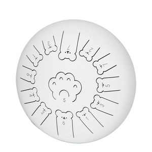 Tambour à langue en acier pour enfants, motif ours de dessin animé mignon, 12 pouces, 13 notes, gamme complète, pour l'éducation musicale précoce des enfants - Product Image 1