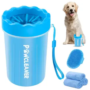 Vendita calda portatile In Silicone morbido cane Pet Paw Washer 2 In 1 Pet piede per animali domestici tazza di lavaggio per cani