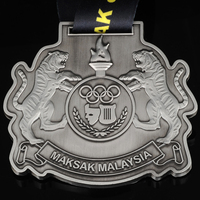Médaille commémorative de festival personnalisée OEM en émail, médaille en métal doré ajourée, récompense souvenir de club avec ruban de cou