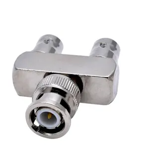 Adaptador BNC macho a doble BNC hembra Divisor en forma de Y con conector coaxial CCTV de 2 salidas BNC SDI HD-SDI