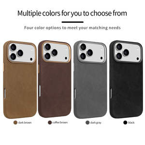 Ốp điện thoại không dây từ tính bằng da PU giả da <span class=keywords><strong>Alcantara</strong></span> VIETAO dành cho iPhone 17 Pro 16 15 với ống kính camera kim loại - Product Image 3