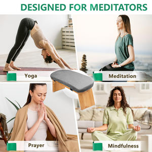 Banco de Meditación Ergonómico de Bambú de Alta Calidad, Plegable, Cómodo, Resistente, con Diseño Antideslizante y Cojín, para Interiores y Exteriores - Product Image 5